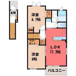 エレガンス Aの物件間取画像